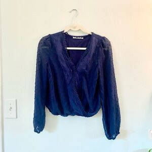 Elegant Navy Blue Women's Top
